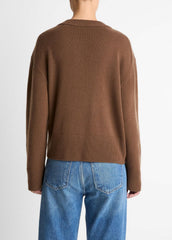 Wool-Cashmere V-Neck Sweater in V-Neck - HAZELNUT | VINCE Women