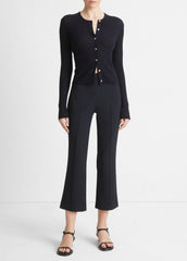 Ribbed Cashmere-Silk Cardigan in Cardigans - COASTAL BLUE | VINCE Women