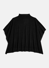 Merino Wool-Cashmere Funnel-Neck Poncho in Accessories - BLACK | VINCE Women