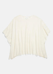 Reverse-Jersey Cashmere Boat-Neck Poncho in Sweaters - OPTIC WHITE | VINCE Women