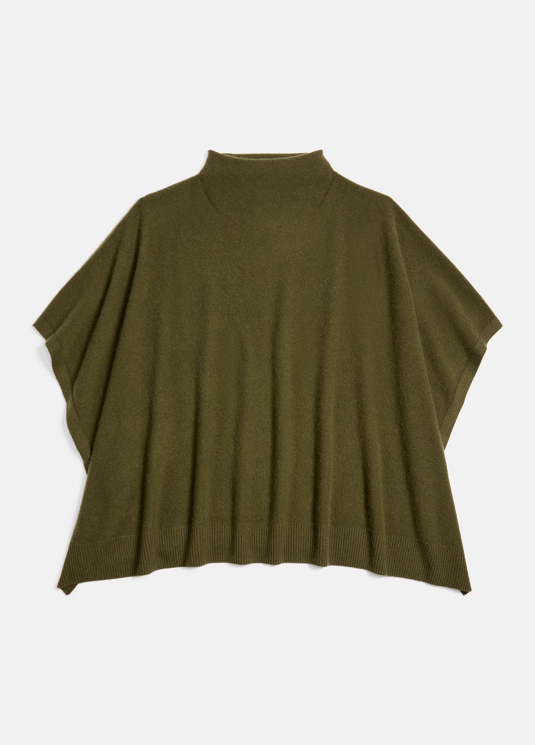 Merino Wool-Cashmere Funnel-Neck Poncho in Accessories - HERBA | VINCE Women