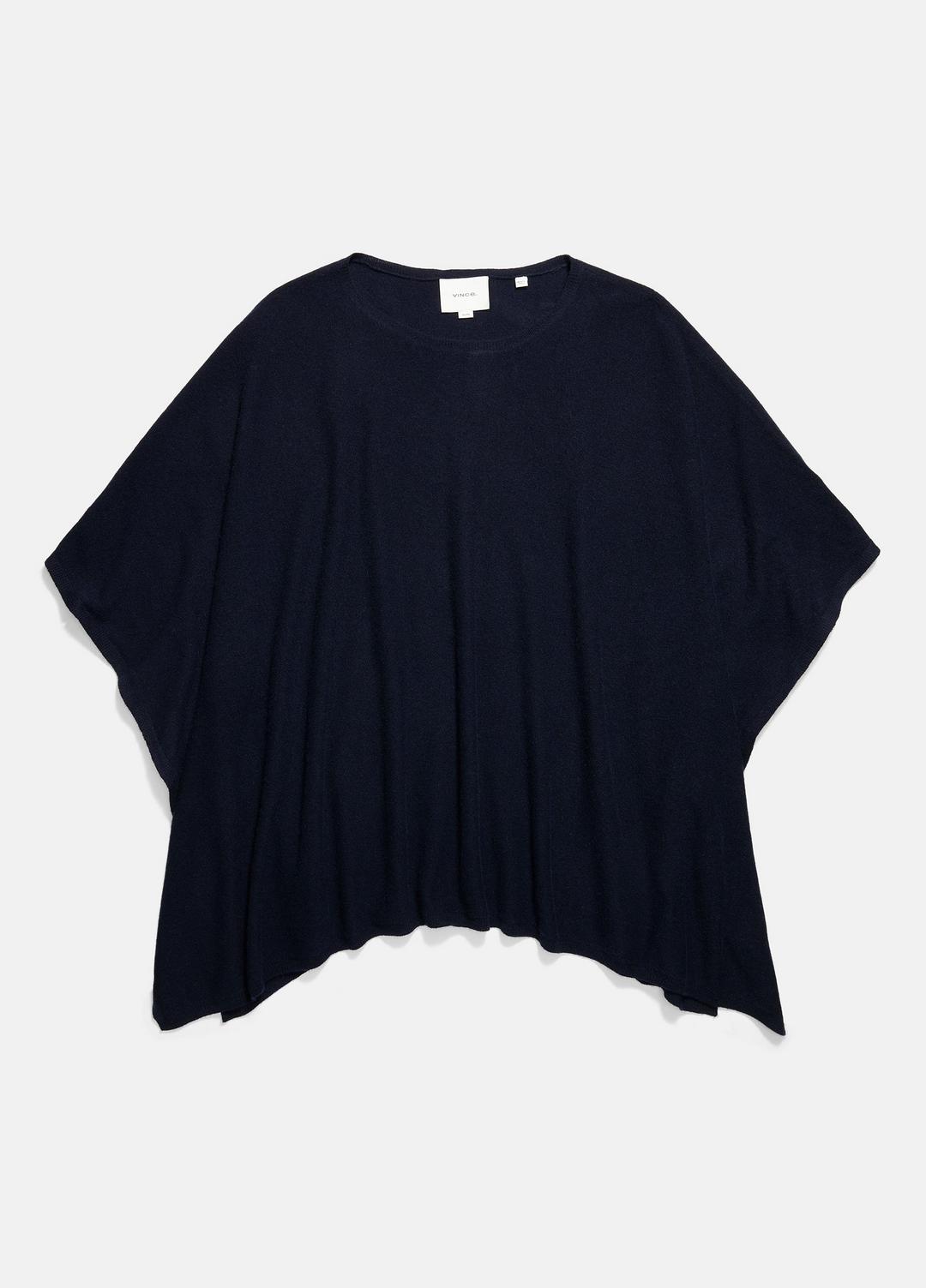 Reverse-Jersey Cashmere Boat-Neck Poncho in Sweaters - COASTAL BLUE | VINCE Women