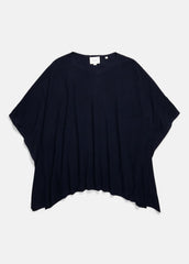 Reverse-Jersey Cashmere Boat-Neck Poncho in Sweaters - COASTAL BLUE | VINCE Women