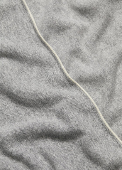 Tipped Jersey-Knit Cashmere Cape in Sweaters - MEDIUM GREY/OFF WHITE | VINCE Women