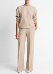 Italian Wool-Blend Lounge Pullover in Sweatshirts & Hoodies - HEATHER MARZIPAN | VINCE Women