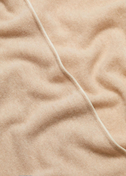 Tipped Jersey-Knit Cashmere Cape in Sweaters - OAK/WHITE | VINCE Women