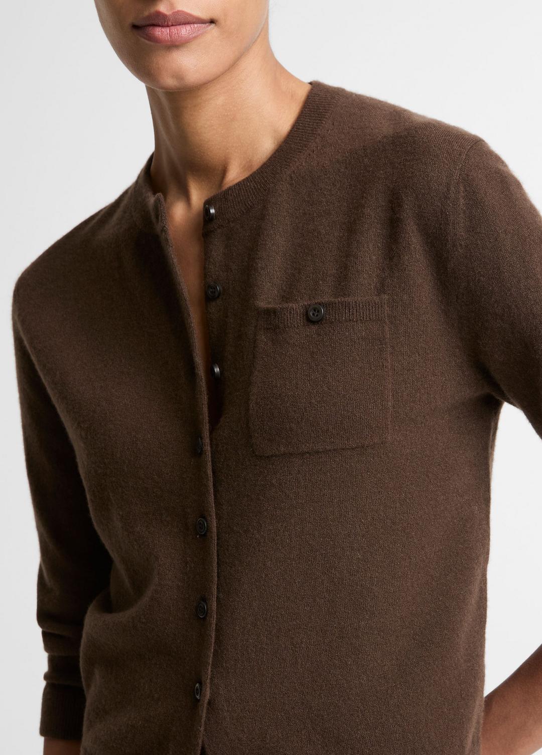 Wool & Cashmere-Blend Pocket Cardigan in Cardigans - DARK BARK | VINCE Women
