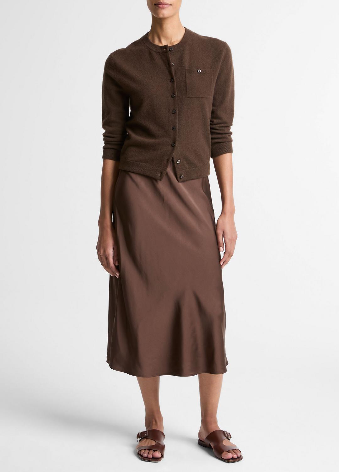 Wool & Cashmere-Blend Pocket Cardigan in Cardigans - DARK BARK | VINCE Women