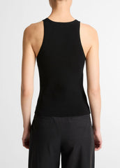 Milano-Stitch Scoop-Neck Sweater Tank in Tank Tops - BLACK | VINCE Women