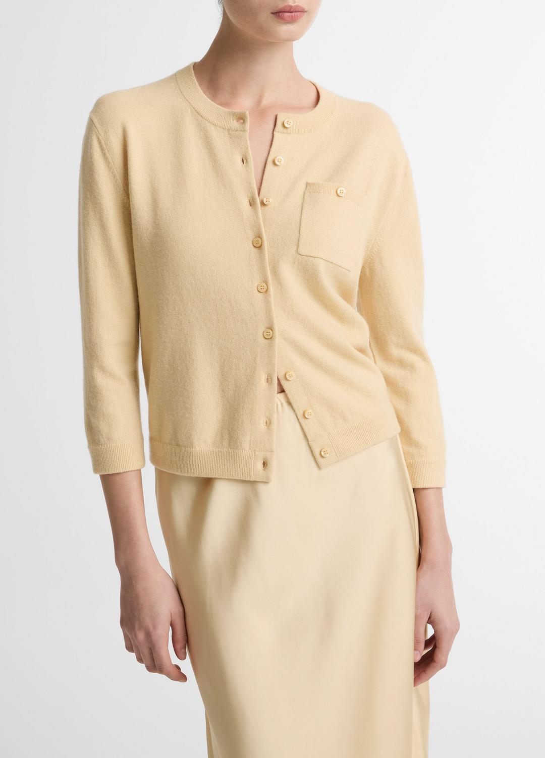 Wool & Cashmere-Blend Pocket Cardigan in Cardigans - CHAMOMILE | VINCE Women