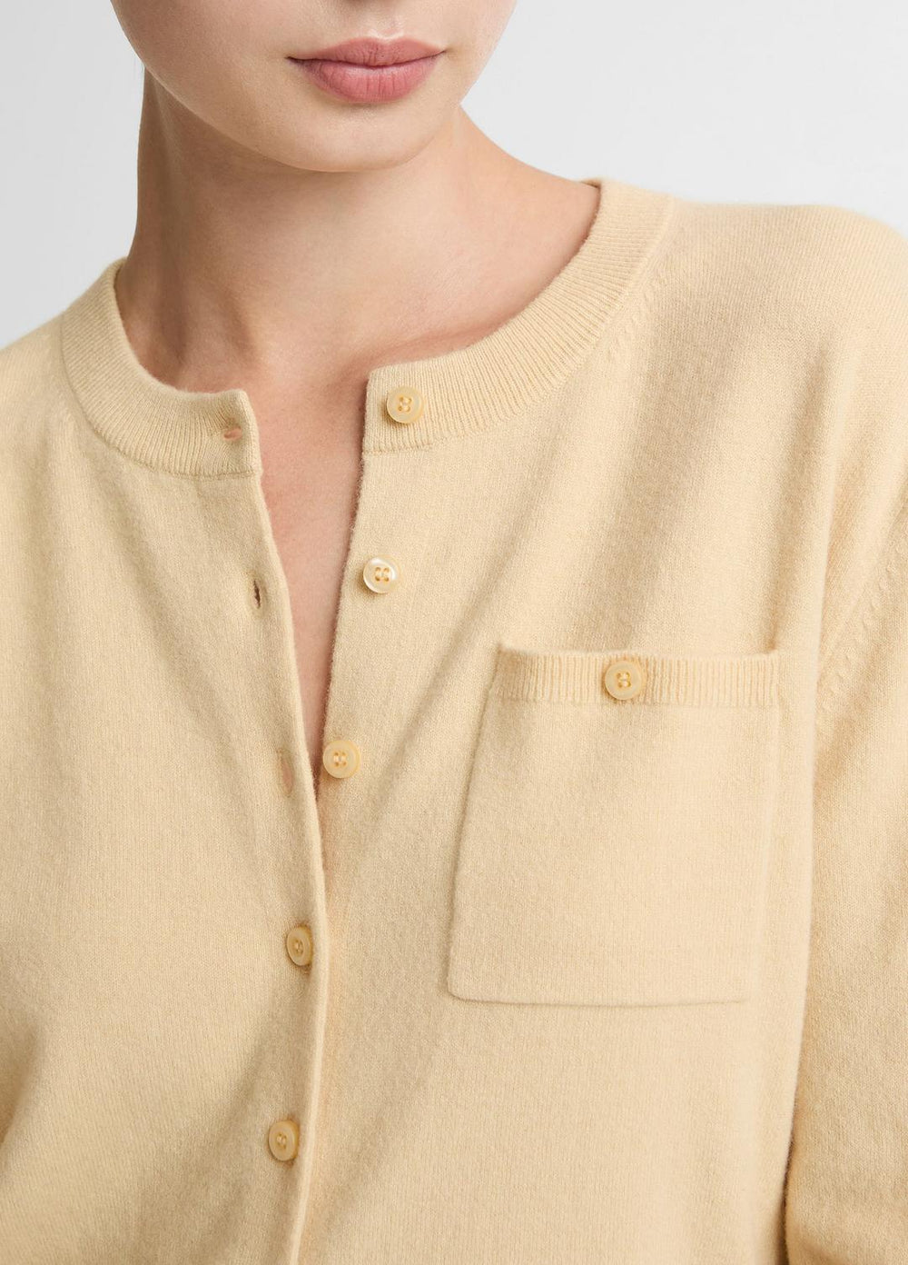 Wool & Cashmere-Blend Pocket Cardigan in Cardigans - CHAMOMILE | VINCE Women