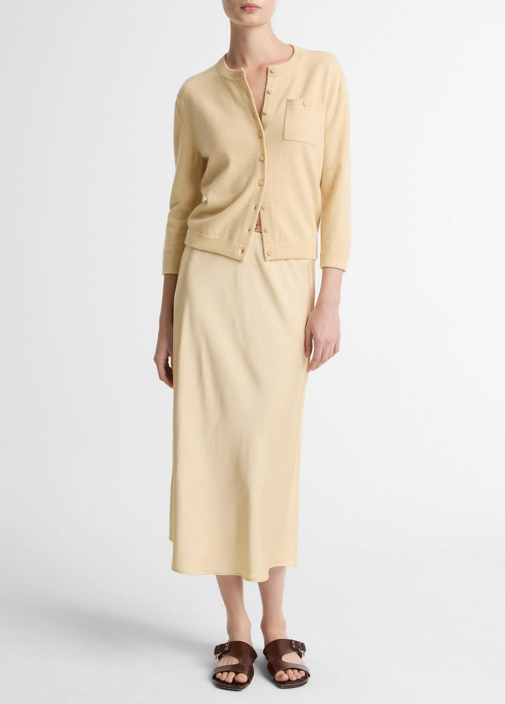 Wool & Cashmere-Blend Pocket Cardigan in Cardigans - CHAMOMILE | VINCE Women