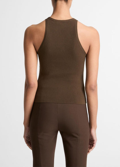Milano-Stitch Scoop-Neck Sweater Tank in Tank Tops - DARK BARK | VINCE Women