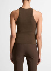 Milano-Stitch Scoop-Neck Sweater Tank in Tank Tops - DARK BARK | VINCE Women