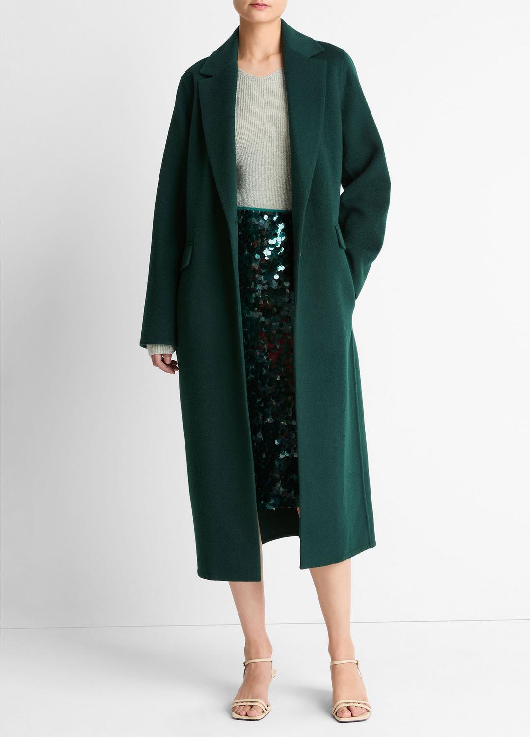 Wool-Blend Single-Breasted Coat in Coats - JUNIPER | VINCE Women