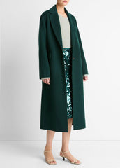 Wool-Blend Single-Breasted Coat in Coats - JUNIPER | VINCE Women