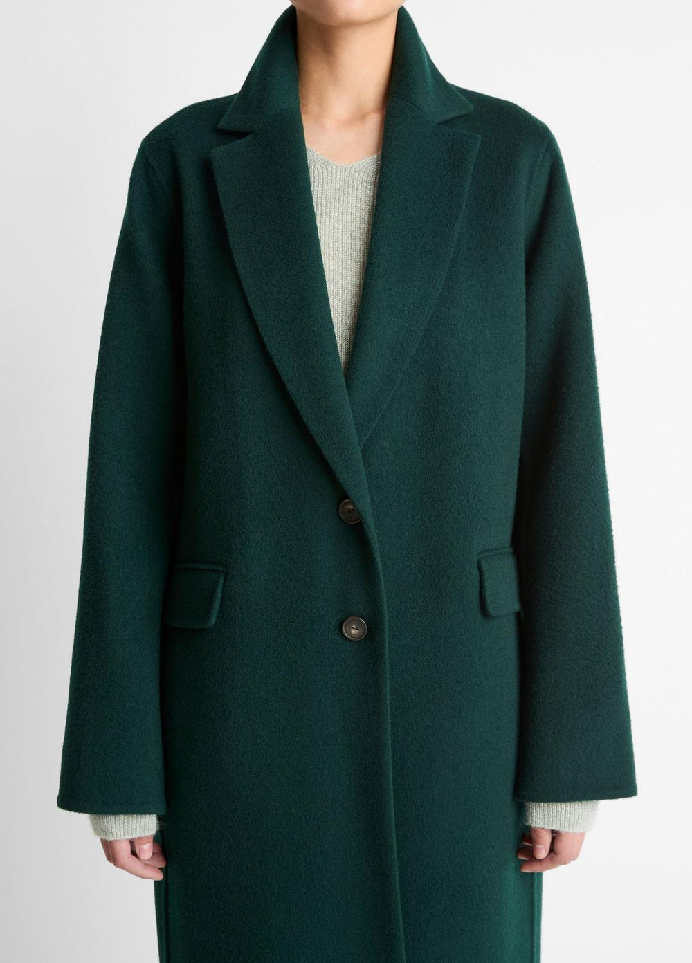 Wool-Blend Single-Breasted Coat in Coats - JUNIPER | VINCE Women