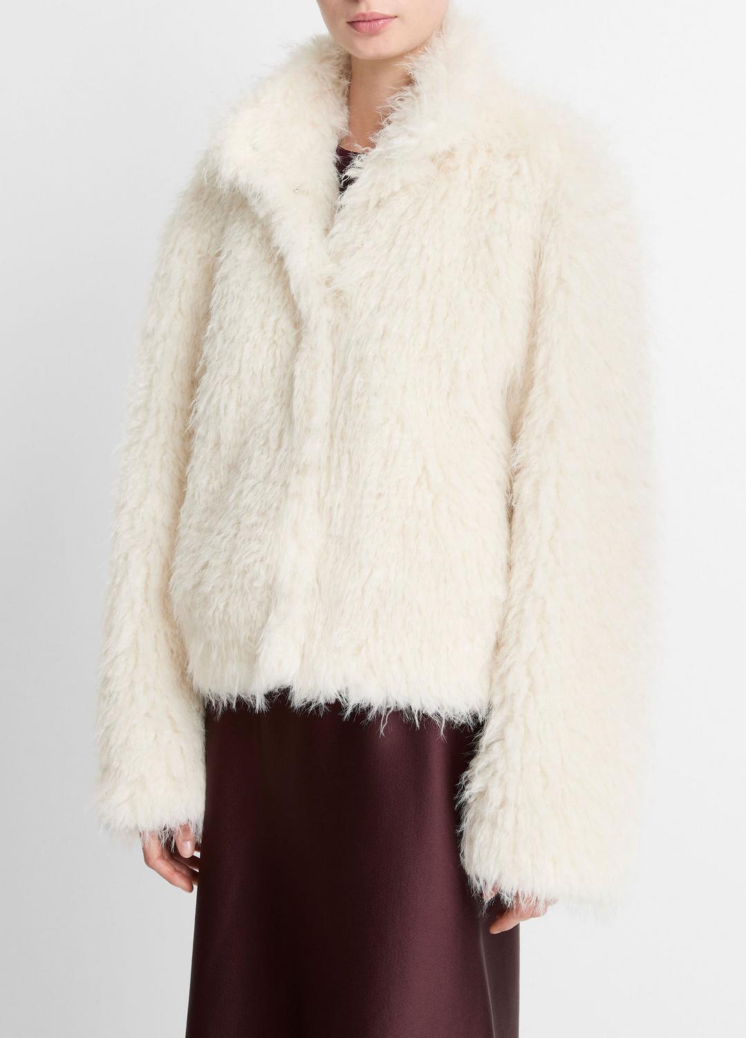 Shaggy Faux-Fur Jacket in Jackets - LIGHT CREAM | VINCE Women