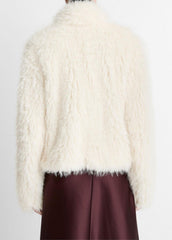 Shaggy Faux-Fur Jacket in Jackets - LIGHT CREAM | VINCE Women