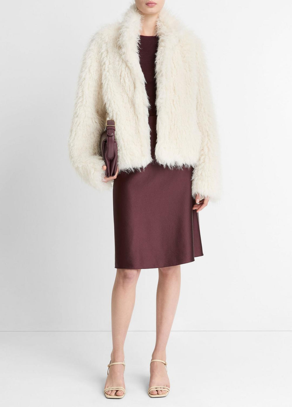 Shaggy Faux-Fur Jacket in Jackets - LIGHT CREAM | VINCE Women