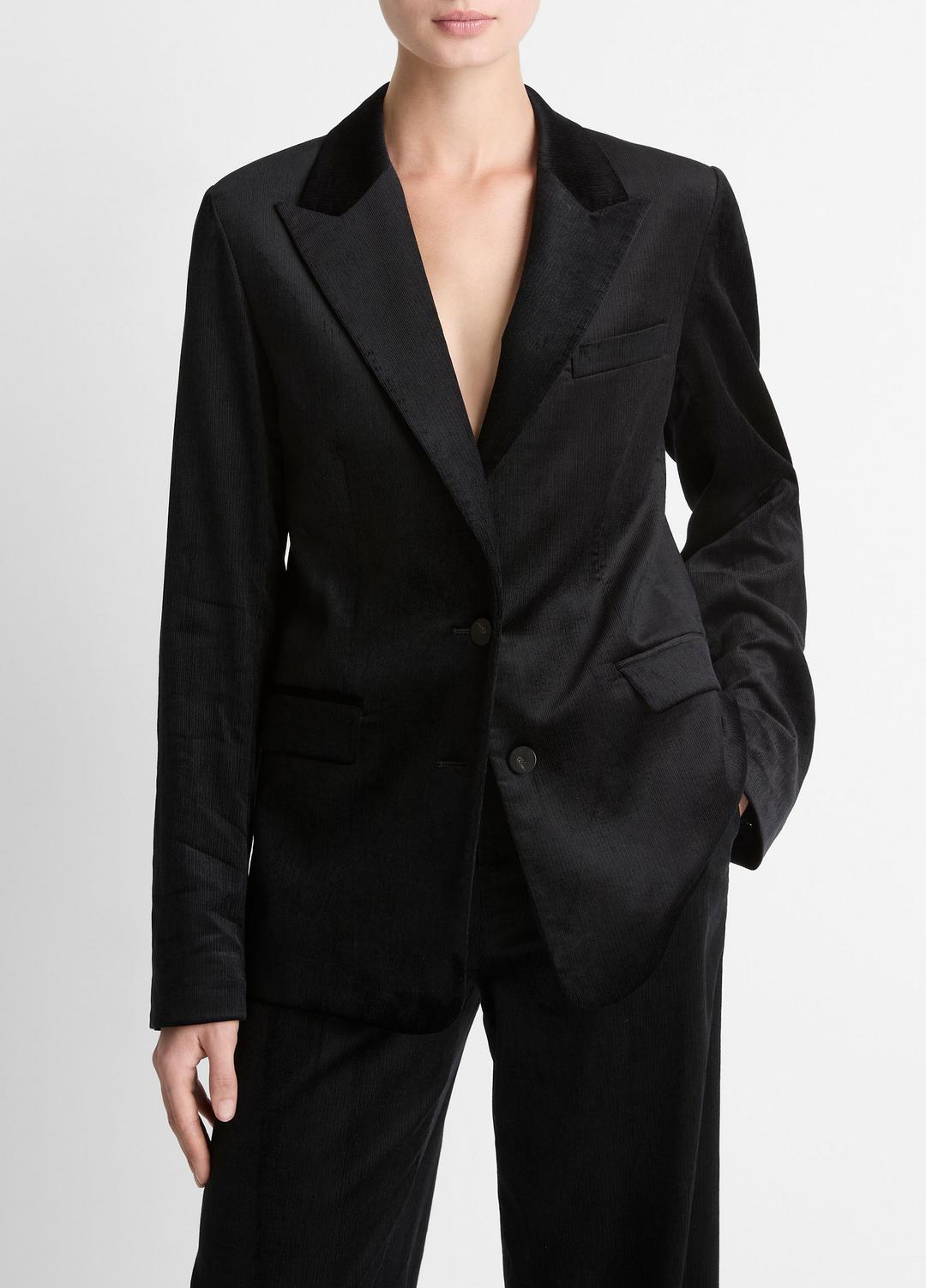 Italian Velvet Blazer in Blazers - BLACK | VINCE Women