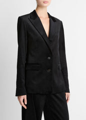 Italian Velvet Blazer in Blazers - BLACK | VINCE Women