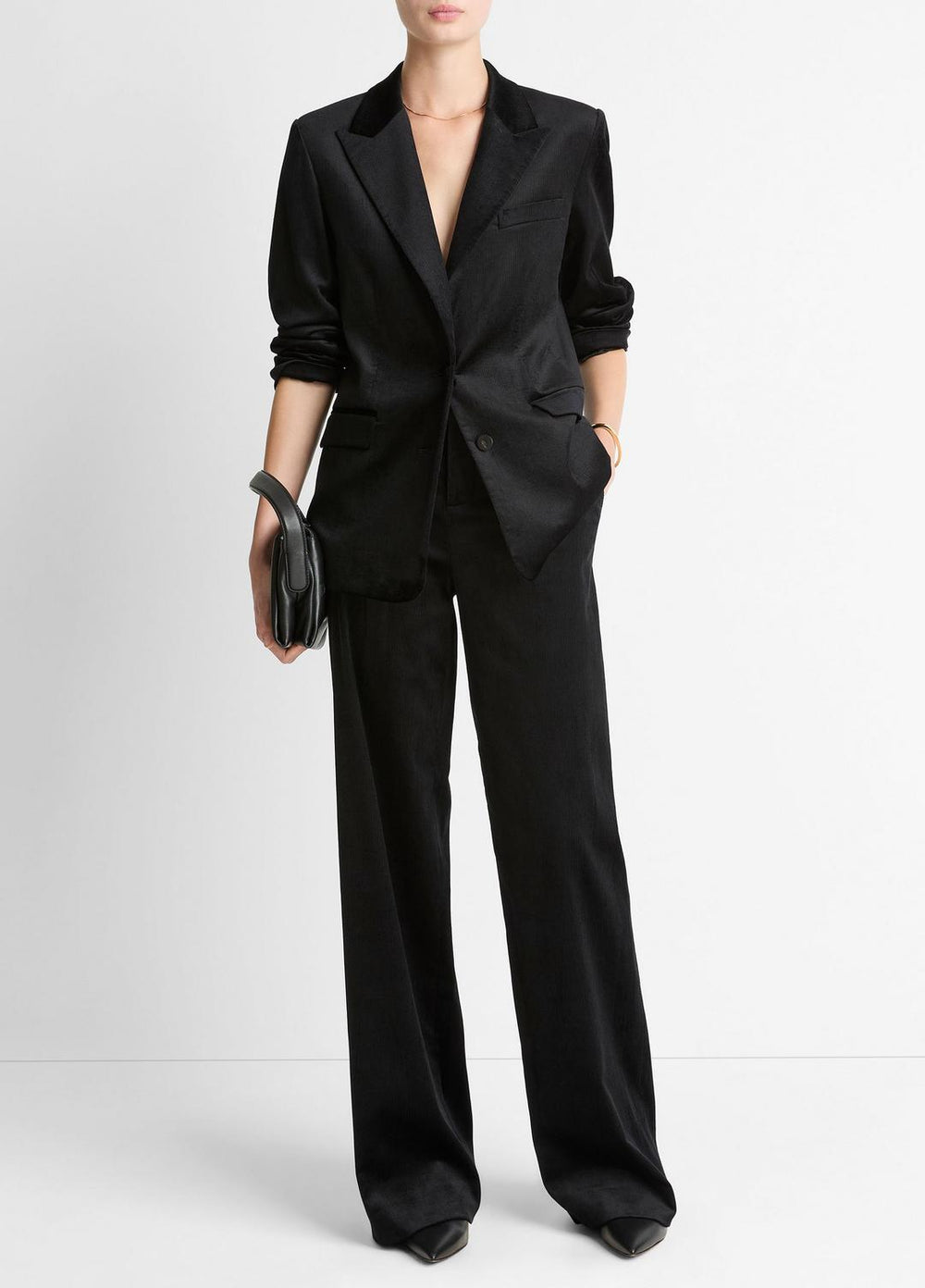 Italian Velvet Blazer in Blazers - BLACK | VINCE Women