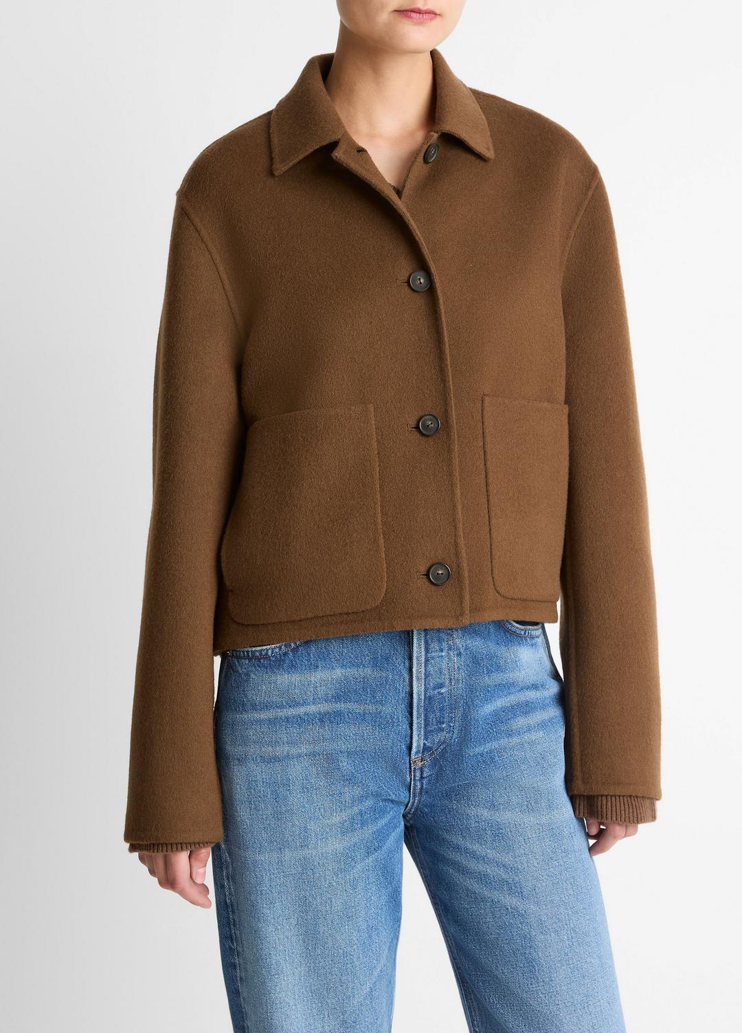 Wool & Cashmere-Blend Short Jacket in Jackets - HAZELNUT | VINCE Women