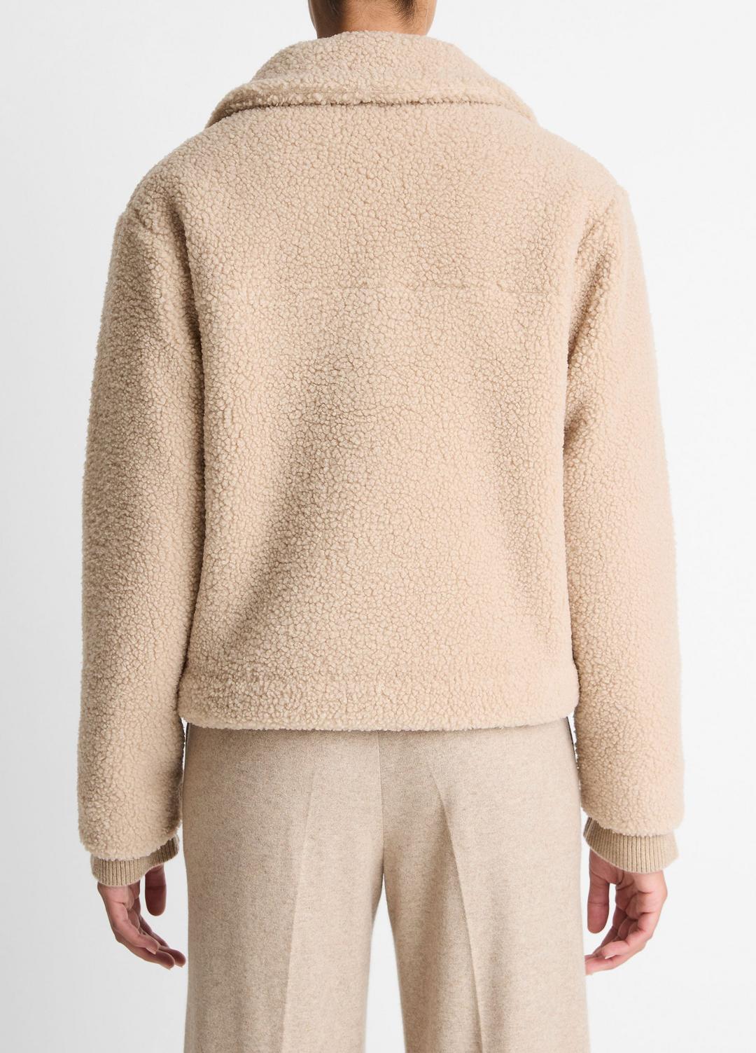 Collared Sherpa Jacket in Jackets - MARZIPAN | VINCE Women