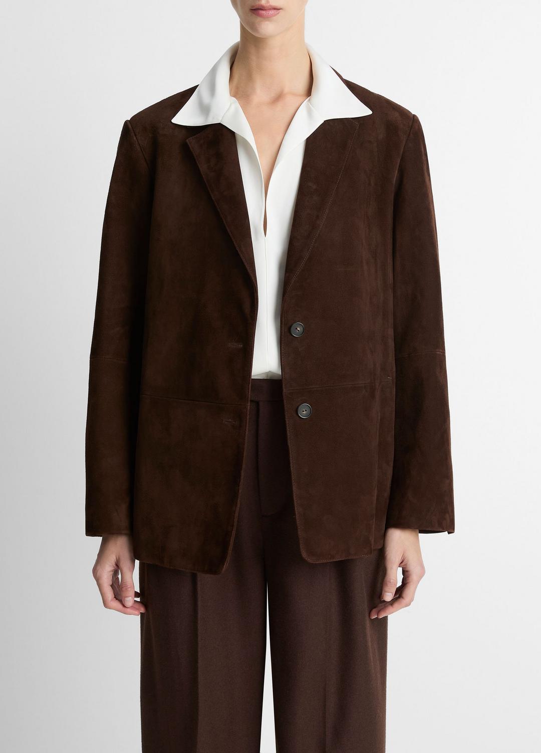 Suede Blazer in Blazers - CHOCOLATE | VINCE Women