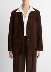 Suede Blazer in Blazers - CHOCOLATE | VINCE Women