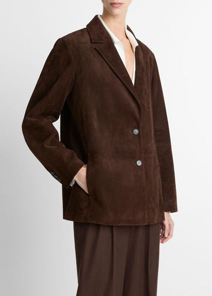 Suede Blazer in Blazers - CHOCOLATE | VINCE Women