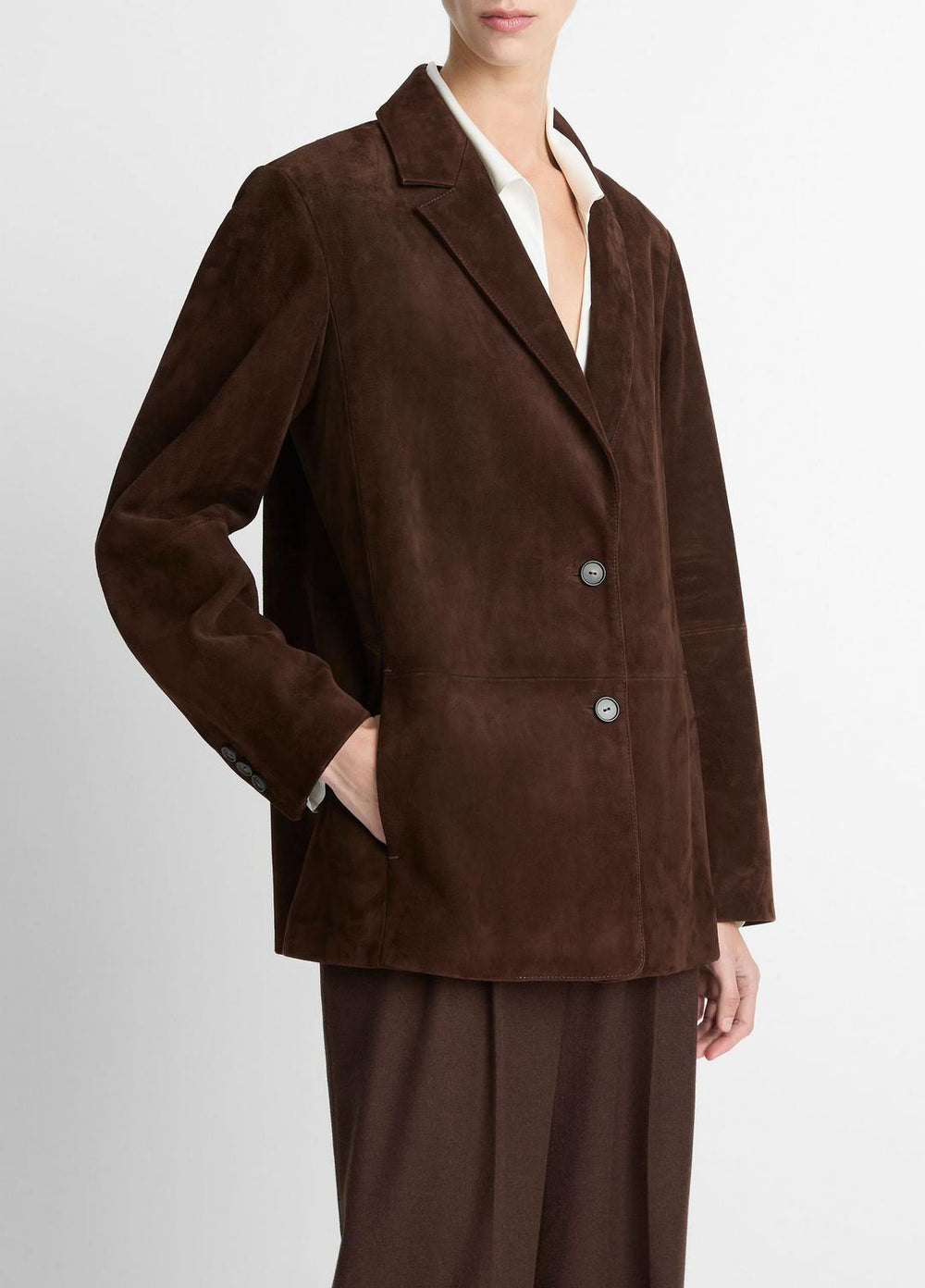 Suede Blazer in Blazers - CHOCOLATE | VINCE Women