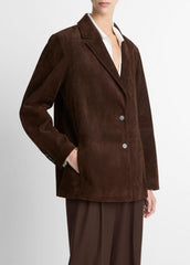Suede Blazer in Blazers - CHOCOLATE | VINCE Women