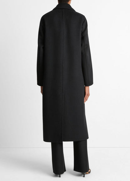 Wool-Blend Single-Breasted Coat in Coats - BLACK | VINCE Women