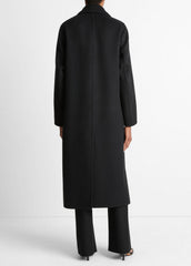 Wool-Blend Single-Breasted Coat in Coats - BLACK | VINCE Women