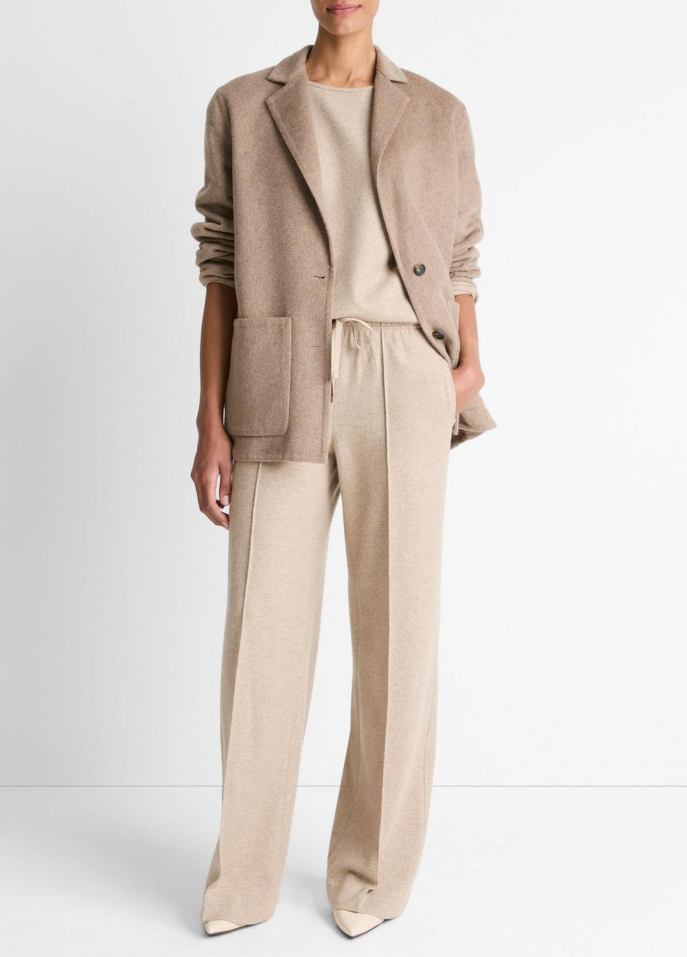 Double-Face Wool & Cashmere-Blend Blazer in Blazers - HEATHER DOE | VINCE Women