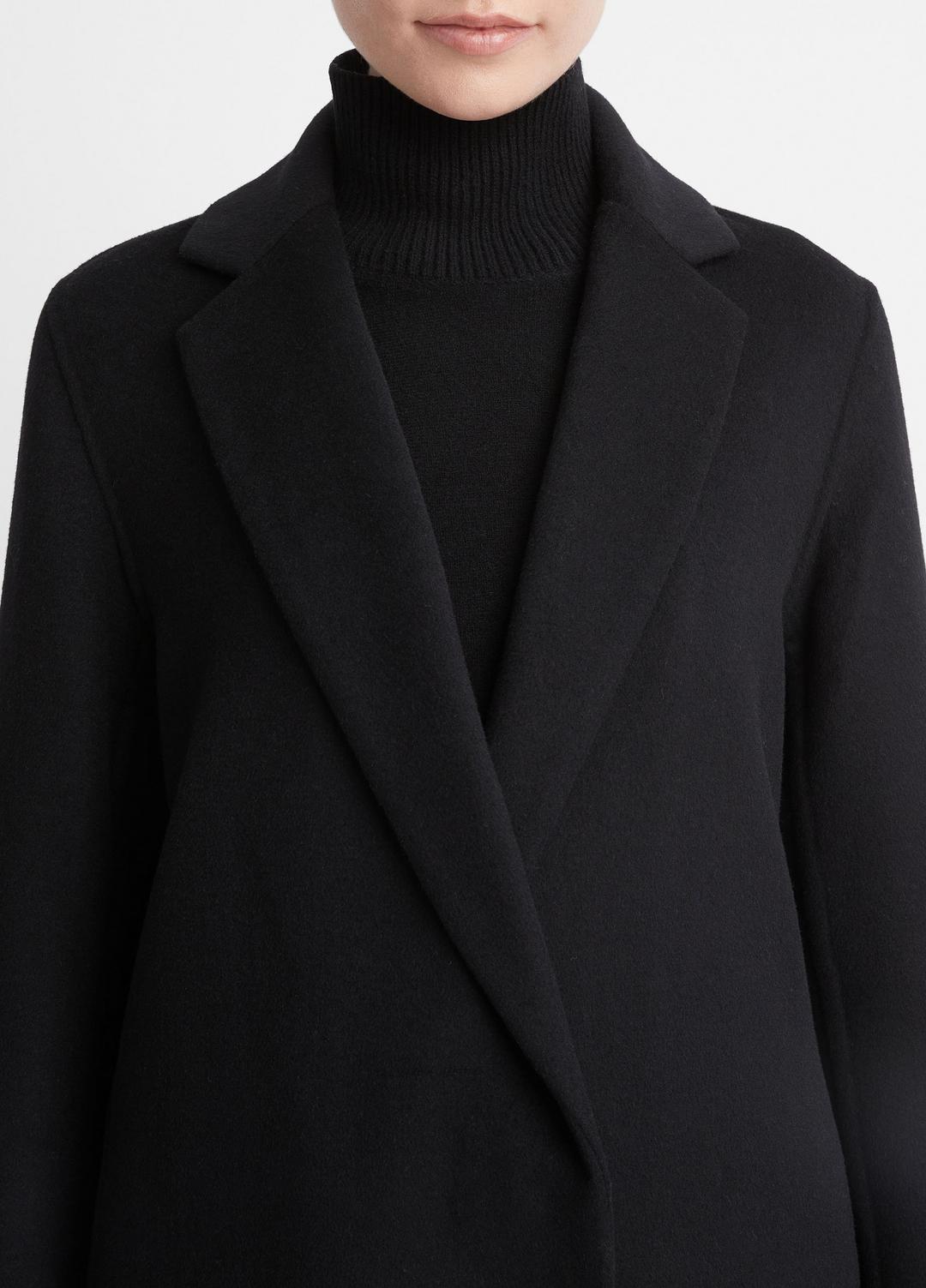 Classic Wool-Blend Straight Coat in Coats - BLACK | VINCE Women