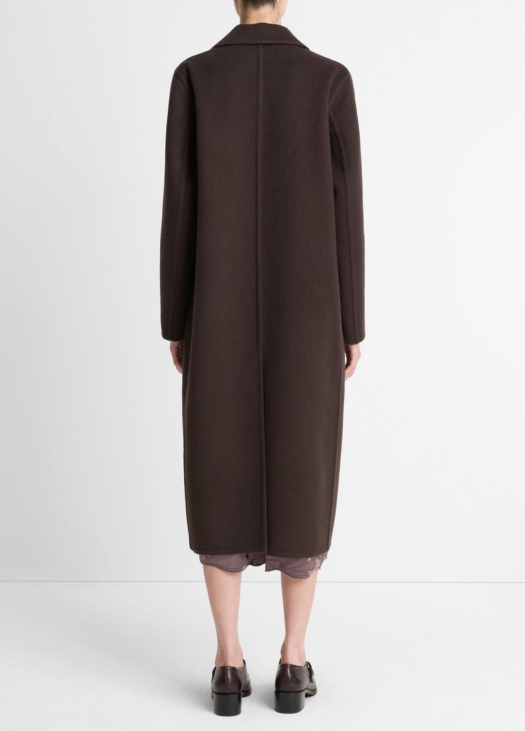 Wool-Blend Double-Breasted Long Coat in Coats - DEEP ESPRESSO | VINCE Women