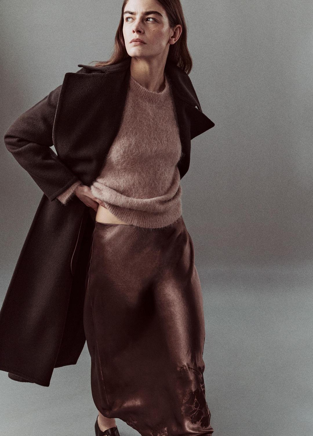 Wool-Blend Double-Breasted Long Coat in Coats - DEEP ESPRESSO | VINCE Women