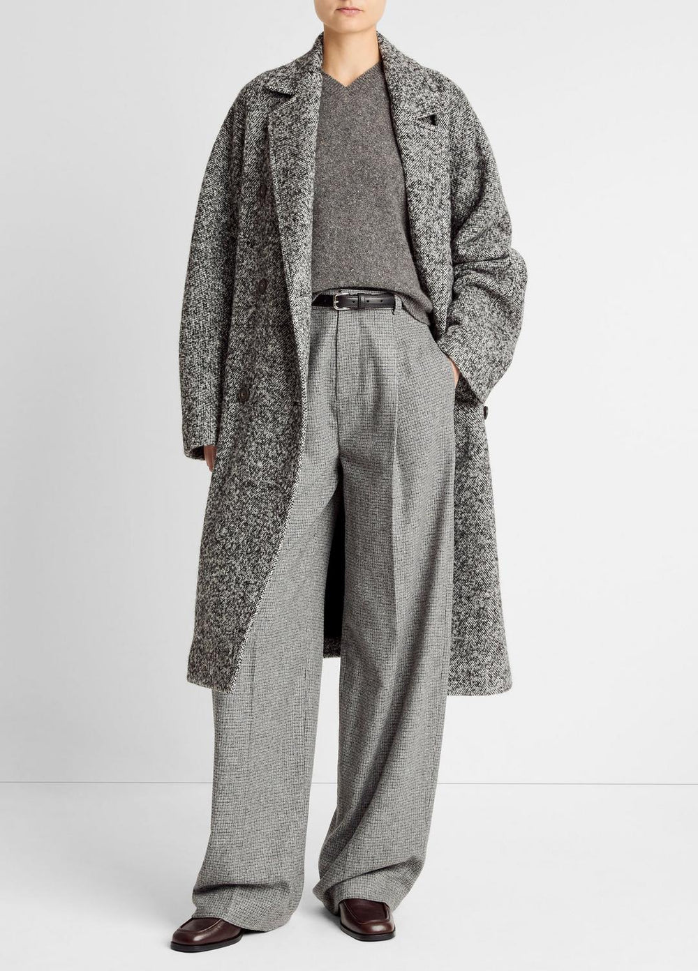 Italian Wool-Blend Overcoat in Coats - GREYSTONE | VINCE Women