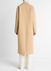 Wool-Blend Single-Breasted Coat in Coats - CAMEL | VINCE Women