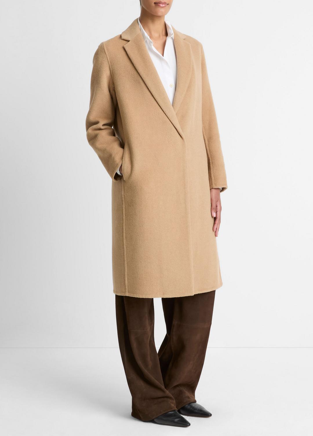 Classic Wool-Blend Straight Coat in Coats - CAMELLO | VINCE Women