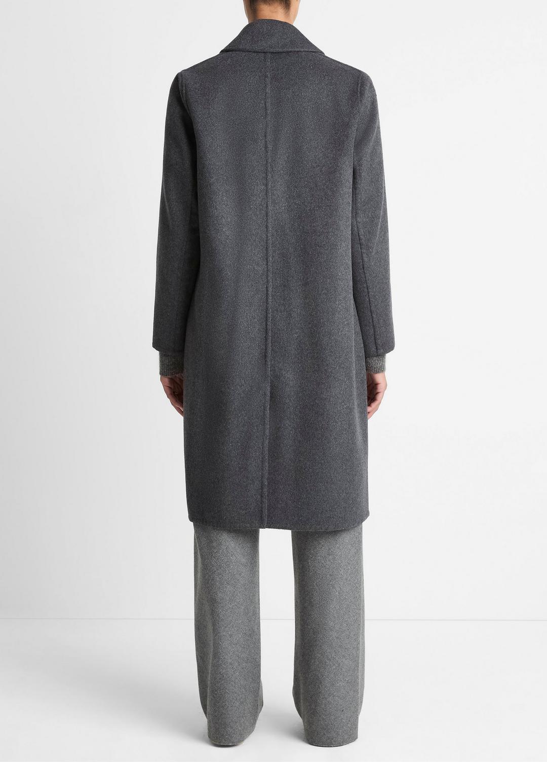 Classic Wool-Blend Straight Coat in Coats - CHARCOAL | VINCE Women