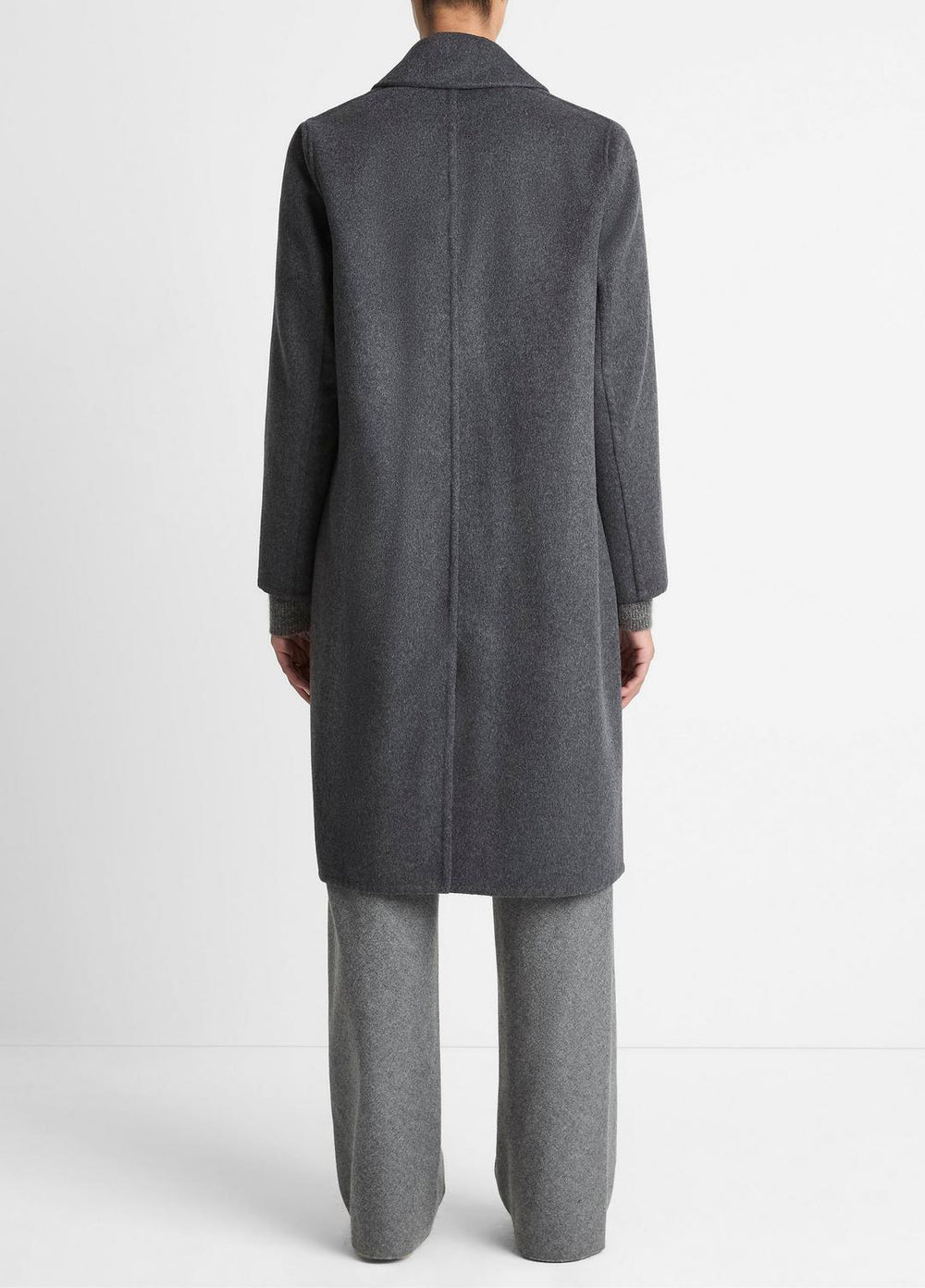 Classic Wool-Blend Straight Coat in Coats - CHARCOAL | VINCE Women