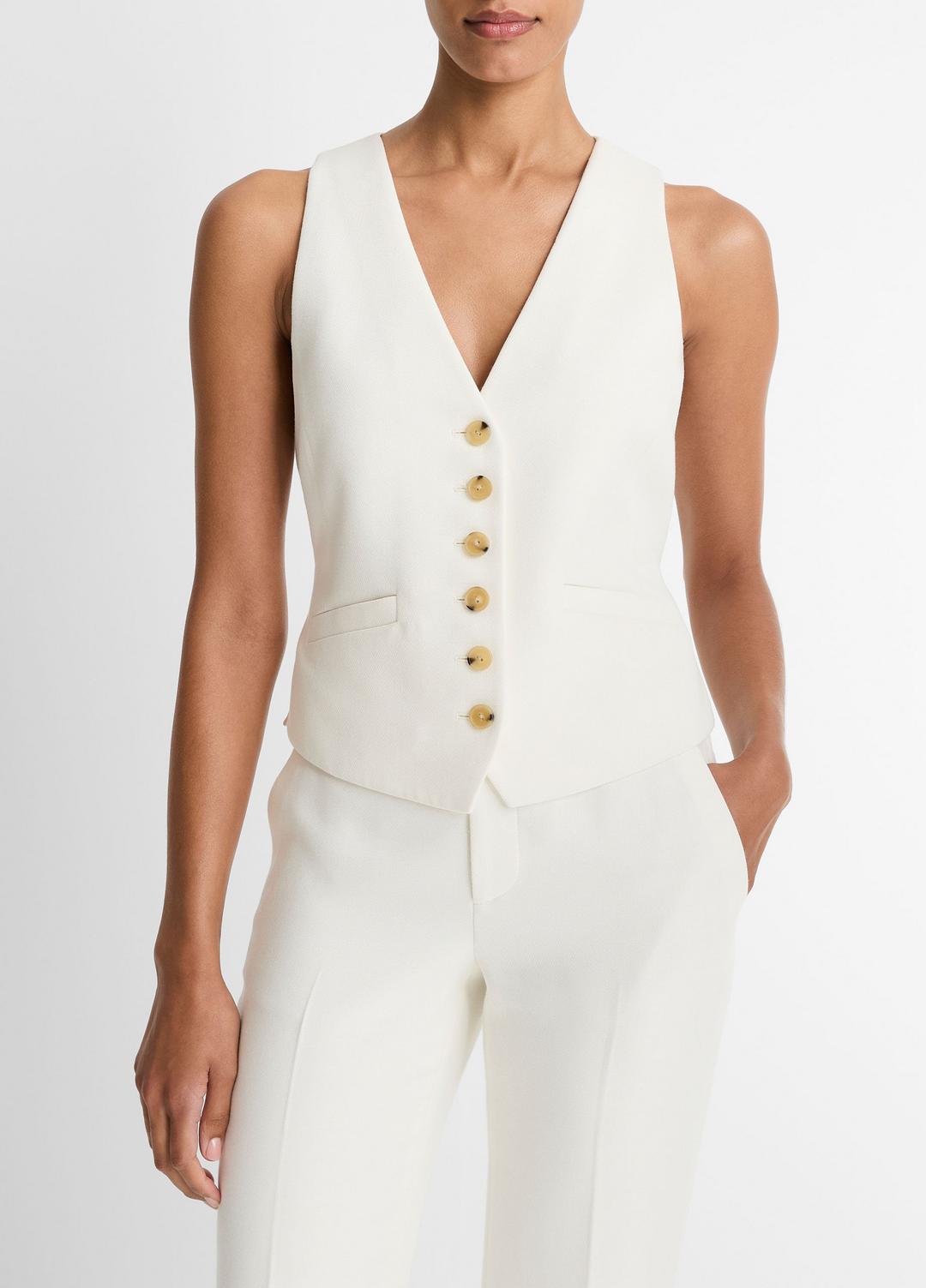 Sculptural Fitted Vest in Vests - OFF WHITE | VINCE Women