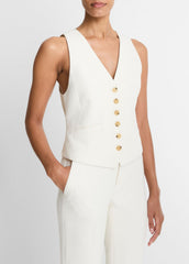 Sculptural Fitted Vest in Vests - OFF WHITE | VINCE Women