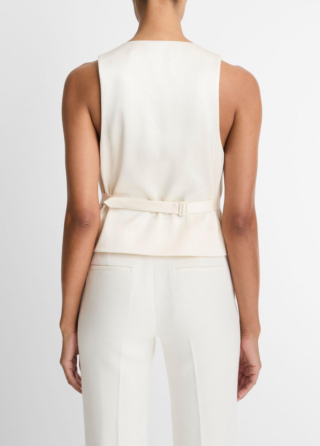Sculptural Fitted Vest in Vests - OFF WHITE | VINCE Women