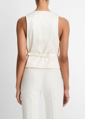 Sculptural Fitted Vest in Vests - OFF WHITE | VINCE Women