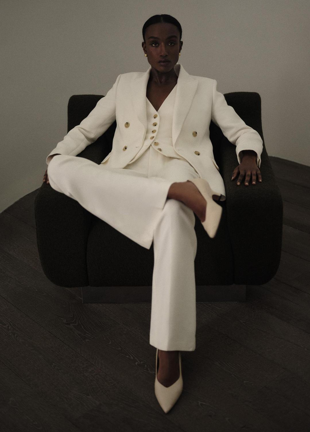 Sculptural Fitted Vest in Vests - OFF WHITE | VINCE Women